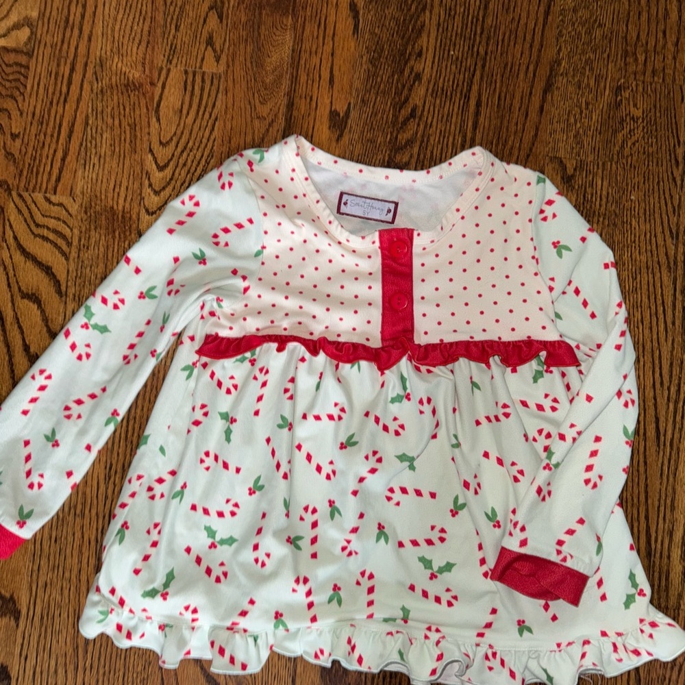 SweetHoney Red Polka Dot Button PJ Top